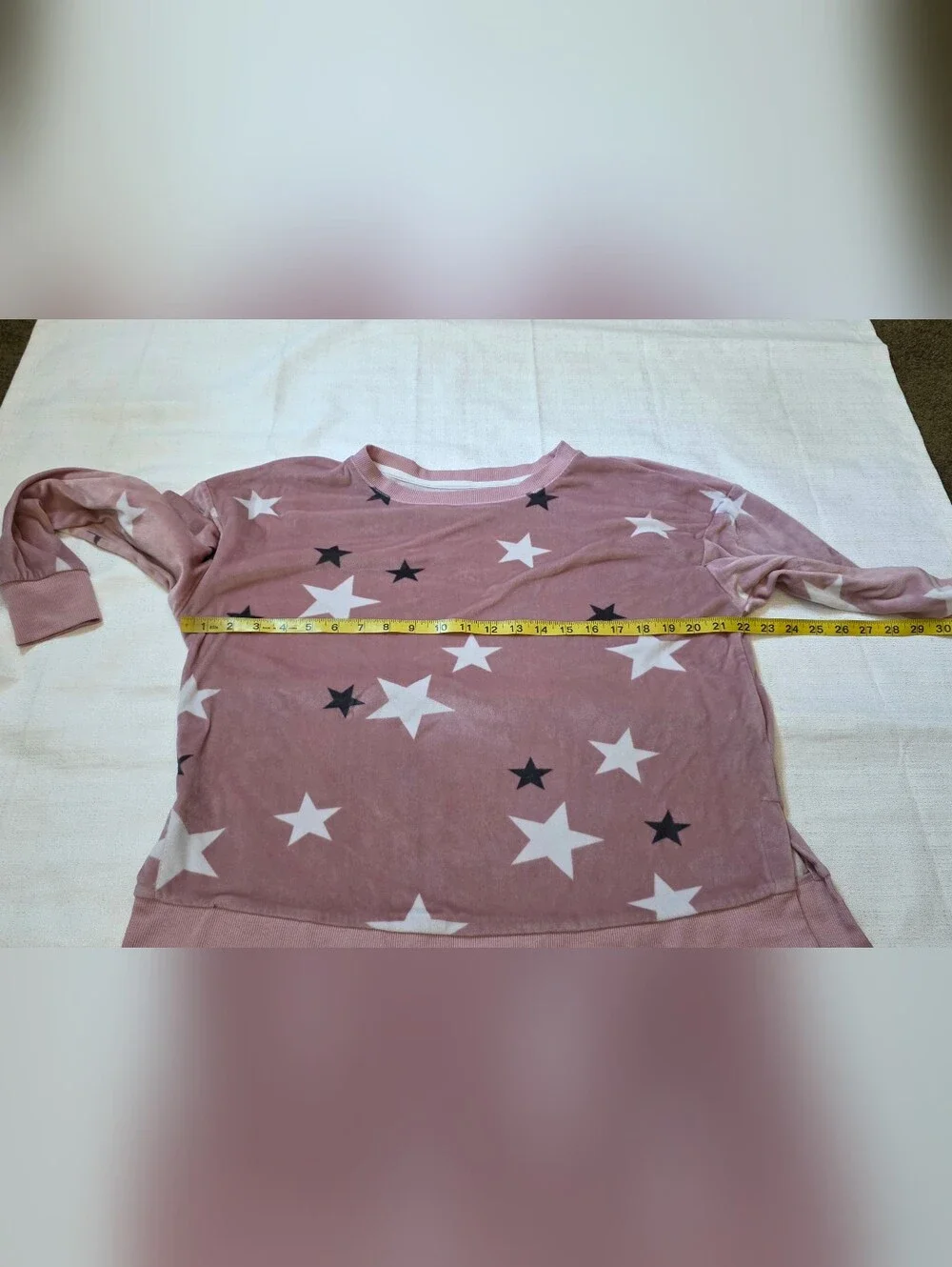Simply Vera Vera Wang Pink Star Plush Pajama Set Sweatshirt Jogger Size Small